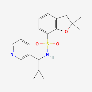 molecular formula C19H22N2O3S B7221984 N-[cyclopropyl(pyridin-3-yl)methyl]-2,2-dimethyl-3H-1-benzofuran-7-sulfonamide 