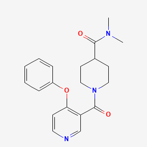 molecular formula C20H23N3O3 B7222042 N,N-dimethyl-1-(4-phenoxypyridine-3-carbonyl)piperidine-4-carboxamide 