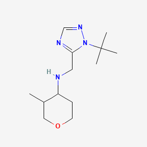 molecular formula C13H24N4O B7222128 N-[(2-tert-butyl-1,2,4-triazol-3-yl)methyl]-3-methyloxan-4-amine 