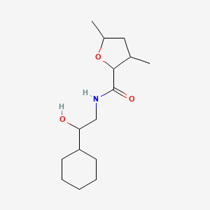 molecular formula C15H27NO3 B7222161 N-(2-cyclohexyl-2-hydroxyethyl)-3,5-dimethyloxolane-2-carboxamide 