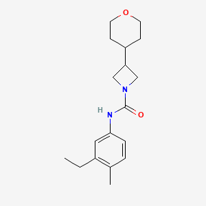 molecular formula C18H26N2O2 B7222184 N-(3-ethyl-4-methylphenyl)-3-(oxan-4-yl)azetidine-1-carboxamide 