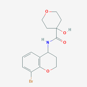 molecular formula C15H18BrNO4 B7222205 N-(8-bromo-3,4-dihydro-2H-chromen-4-yl)-4-hydroxyoxane-4-carboxamide 