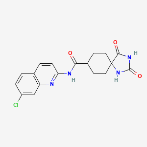 molecular formula C18H17ClN4O3 B7222222 N-(7-chloroquinolin-2-yl)-2,4-dioxo-1,3-diazaspiro[4.5]decane-8-carboxamide 