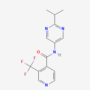 molecular formula C14H13F3N4O B7222281 N-(2-propan-2-ylpyrimidin-5-yl)-3-(trifluoromethyl)pyridine-4-carboxamide 