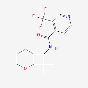 molecular formula C16H19F3N2O2 B7222287 N-(8,8-dimethyl-2-oxabicyclo[4.2.0]octan-7-yl)-3-(trifluoromethyl)pyridine-4-carboxamide 
