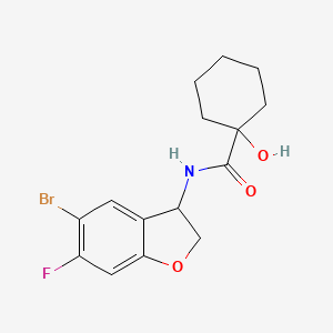 molecular formula C15H17BrFNO3 B7222290 N-(5-bromo-6-fluoro-2,3-dihydro-1-benzofuran-3-yl)-1-hydroxycyclohexane-1-carboxamide 