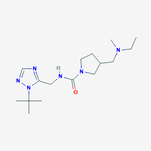 molecular formula C16H30N6O B7222346 N-[(2-tert-butyl-1,2,4-triazol-3-yl)methyl]-3-[[ethyl(methyl)amino]methyl]pyrrolidine-1-carboxamide 