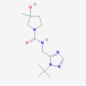molecular formula C13H23N5O2 B7222364 N-[(2-tert-butyl-1,2,4-triazol-3-yl)methyl]-3-hydroxy-3-methylpyrrolidine-1-carboxamide 