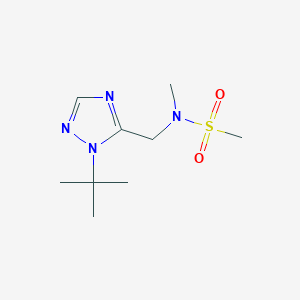 molecular formula C9H18N4O2S B7222425 N-[(2-tert-butyl-1,2,4-triazol-3-yl)methyl]-N-methylmethanesulfonamide 