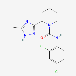 molecular formula C15H17Cl2N5O B7222504 N-(2,4-dichlorophenyl)-2-(5-methyl-1H-1,2,4-triazol-3-yl)piperidine-1-carboxamide 