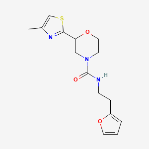 molecular formula C15H19N3O3S B7222599 N-[2-(furan-2-yl)ethyl]-2-(4-methyl-1,3-thiazol-2-yl)morpholine-4-carboxamide 