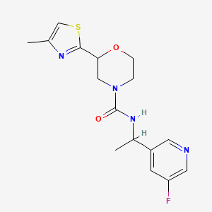 molecular formula C16H19FN4O2S B7222635 N-[1-(5-fluoropyridin-3-yl)ethyl]-2-(4-methyl-1,3-thiazol-2-yl)morpholine-4-carboxamide 