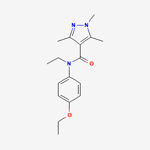 molecular formula C17H23N3O2 B7222756 N-(4-ethoxyphenyl)-N-ethyl-1,3,5-trimethylpyrazole-4-carboxamide 