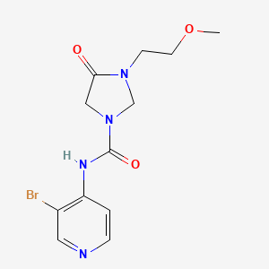 molecular formula C12H15BrN4O3 B7222898 N-(3-bromopyridin-4-yl)-3-(2-methoxyethyl)-4-oxoimidazolidine-1-carboxamide 