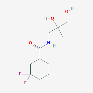 molecular formula C11H19F2NO3 B7223059 N-(2,3-dihydroxy-2-methylpropyl)-3,3-difluorocyclohexane-1-carboxamide 