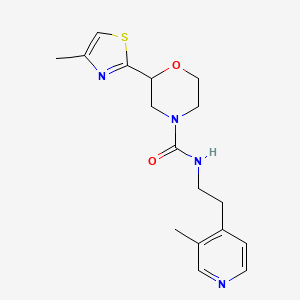 molecular formula C17H22N4O2S B7223186 N-[2-(3-methylpyridin-4-yl)ethyl]-2-(4-methyl-1,3-thiazol-2-yl)morpholine-4-carboxamide 