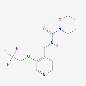 molecular formula C13H16F3N3O3 B7223194 N-[[3-(2,2,2-trifluoroethoxy)pyridin-4-yl]methyl]oxazinane-2-carboxamide 