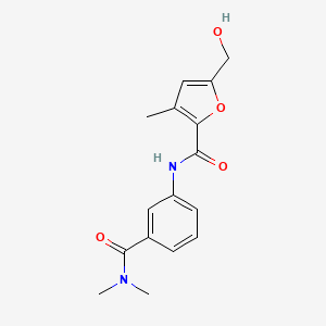 molecular formula C16H18N2O4 B7223428 N-[3-(dimethylcarbamoyl)phenyl]-5-(hydroxymethyl)-3-methylfuran-2-carboxamide 