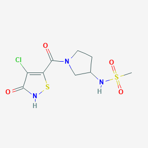 molecular formula C9H12ClN3O4S2 B7223451 N-[1-(4-chloro-3-oxo-1,2-thiazole-5-carbonyl)pyrrolidin-3-yl]methanesulfonamide 