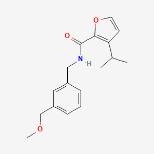 molecular formula C17H21NO3 B7223559 N-[[3-(methoxymethyl)phenyl]methyl]-3-propan-2-ylfuran-2-carboxamide 