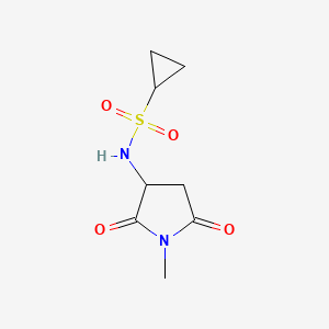 molecular formula C8H12N2O4S B7223742 N-(1-methyl-2,5-dioxopyrrolidin-3-yl)cyclopropanesulfonamide 