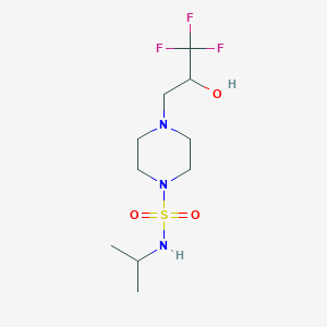 molecular formula C10H20F3N3O3S B7223796 N-propan-2-yl-4-(3,3,3-trifluoro-2-hydroxypropyl)piperazine-1-sulfonamide 