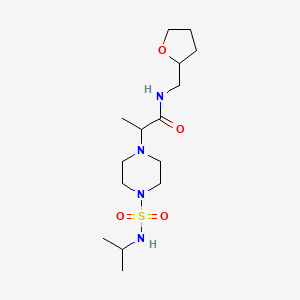 molecular formula C15H30N4O4S B7223805 N-(oxolan-2-ylmethyl)-2-[4-(propan-2-ylsulfamoyl)piperazin-1-yl]propanamide 