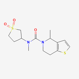 molecular formula C14H20N2O3S2 B7223922 N-(1,1-dioxothiolan-3-yl)-N,4-dimethyl-6,7-dihydro-4H-thieno[3,2-c]pyridine-5-carboxamide 