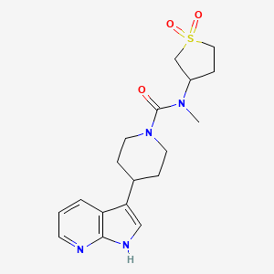 molecular formula C18H24N4O3S B7223932 N-(1,1-dioxothiolan-3-yl)-N-methyl-4-(1H-pyrrolo[2,3-b]pyridin-3-yl)piperidine-1-carboxamide 