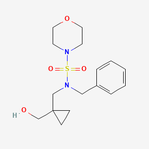 molecular formula C16H24N2O4S B7223967 N-benzyl-N-[[1-(hydroxymethyl)cyclopropyl]methyl]morpholine-4-sulfonamide 
