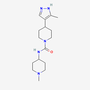 molecular formula C16H27N5O B7224053 N-(1-methylpiperidin-4-yl)-4-(5-methyl-1H-pyrazol-4-yl)piperidine-1-carboxamide 
