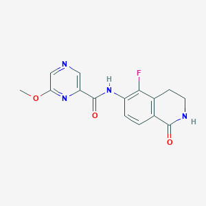 molecular formula C15H13FN4O3 B7224139 N-(5-fluoro-1-oxo-3,4-dihydro-2H-isoquinolin-6-yl)-6-methoxypyrazine-2-carboxamide 