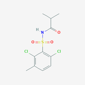 molecular formula C11H13Cl2NO3S B7224209 N-(2,6-dichloro-3-methylphenyl)sulfonyl-2-methylpropanamide 