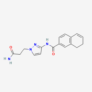 molecular formula C17H18N4O2 B7224226 N-[1-(3-amino-3-oxopropyl)pyrazol-3-yl]-7,8-dihydronaphthalene-2-carboxamide 