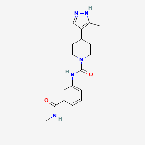 molecular formula C19H25N5O2 B7224396 N-[3-(ethylcarbamoyl)phenyl]-4-(5-methyl-1H-pyrazol-4-yl)piperidine-1-carboxamide 