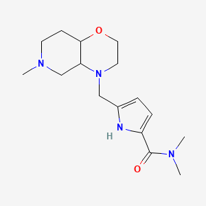 molecular formula C16H26N4O2 B7224416 N,N-dimethyl-5-[(6-methyl-3,4a,5,7,8,8a-hexahydro-2H-pyrido[4,3-b][1,4]oxazin-4-yl)methyl]-1H-pyrrole-2-carboxamide 