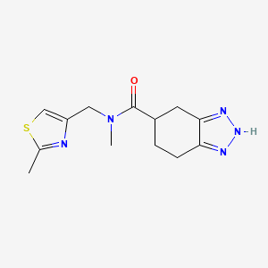 molecular formula C13H17N5OS B7224463 N-methyl-N-[(2-methyl-1,3-thiazol-4-yl)methyl]-4,5,6,7-tetrahydro-2H-benzotriazole-5-carboxamide 