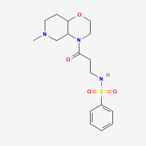 molecular formula C17H25N3O4S B7224489 N-[3-(6-methyl-3,4a,5,7,8,8a-hexahydro-2H-pyrido[4,3-b][1,4]oxazin-4-yl)-3-oxopropyl]benzenesulfonamide 