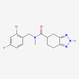 molecular formula C15H16BrFN4O B7224561 N-[(2-bromo-4-fluorophenyl)methyl]-N-methyl-4,5,6,7-tetrahydro-2H-benzotriazole-5-carboxamide 