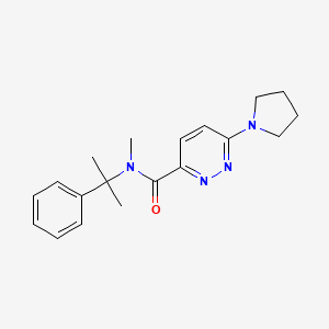 molecular formula C19H24N4O B7224651 N-methyl-N-(2-phenylpropan-2-yl)-6-pyrrolidin-1-ylpyridazine-3-carboxamide 