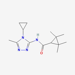 molecular formula C14H22N4O B7224654 N-(4-cyclopropyl-5-methyl-1,2,4-triazol-3-yl)-2,2,3,3-tetramethylcyclopropane-1-carboxamide 