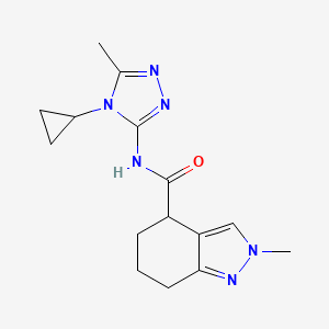 molecular formula C15H20N6O B7224659 N-(4-cyclopropyl-5-methyl-1,2,4-triazol-3-yl)-2-methyl-4,5,6,7-tetrahydroindazole-4-carboxamide 