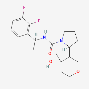 molecular formula C19H26F2N2O3 B7224694 N-[1-(2,3-difluorophenyl)ethyl]-2-(4-hydroxy-4-methyloxan-3-yl)pyrrolidine-1-carboxamide 