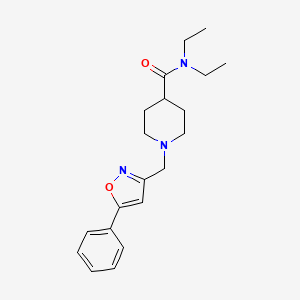 molecular formula C20H27N3O2 B7224708 N,N-diethyl-1-[(5-phenyl-1,2-oxazol-3-yl)methyl]piperidine-4-carboxamide 