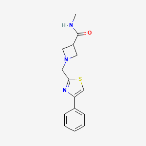molecular formula C15H17N3OS B7224766 N-methyl-1-[(4-phenyl-1,3-thiazol-2-yl)methyl]azetidine-3-carboxamide 