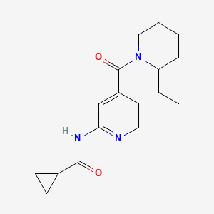 molecular formula C17H23N3O2 B7224823 N-[4-(2-ethylpiperidine-1-carbonyl)pyridin-2-yl]cyclopropanecarboxamide 