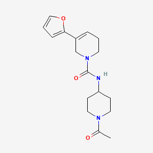 molecular formula C17H23N3O3 B7225071 N-(1-acetylpiperidin-4-yl)-5-(furan-2-yl)-3,6-dihydro-2H-pyridine-1-carboxamide 