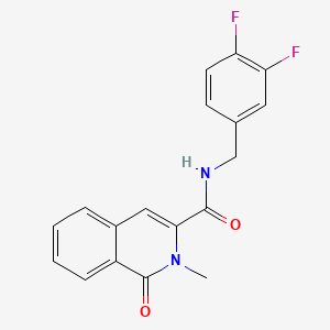 molecular formula C18H14F2N2O2 B7225120 N-[(3,4-difluorophenyl)methyl]-2-methyl-1-oxoisoquinoline-3-carboxamide 