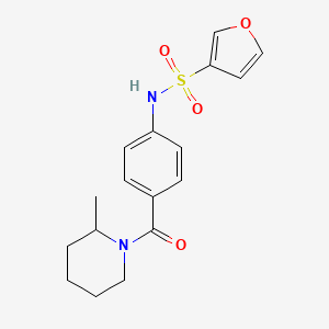molecular formula C17H20N2O4S B7225126 N-[4-(2-methylpiperidine-1-carbonyl)phenyl]furan-3-sulfonamide 