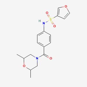 molecular formula C17H20N2O5S B7225134 N-[4-(2,6-dimethylmorpholine-4-carbonyl)phenyl]furan-3-sulfonamide 